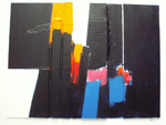 Roger Large, Rising Forms I, (127), acrylic and collage, 61x44cm, £750